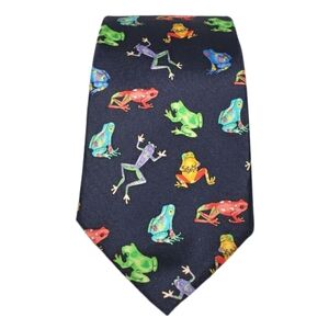 Vintage Allyn Neckwear My Prince! Frogs Print 100% Silk Men's Tie